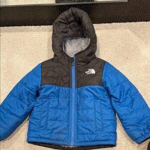 The North Face Kids' Blue and Black reversable Hooded Jacket